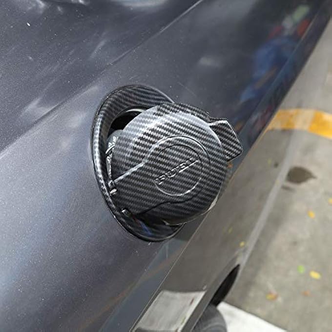rayihni 1Pcs ABS Carbon Fiber Gas Tank Cap Fuel Filler Tank Cap Petrol Tank Cover Trim for 20092024 Dodge Challenger Exterior Accessories - Image 4