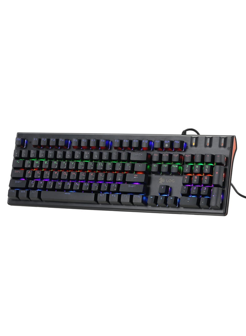 LOG MK115 Mechanical Gaming Keyboard and Mouse Combo, True Mechanical Blue Switches, With Multiple Dynamic RGB Lighting Effects, Compatible For PC/Laptop - Windows & Mac - Image 4