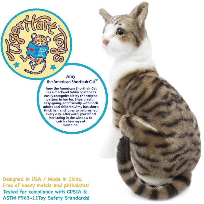 TigerHart Amy The American Shorthair Cat - 14 Inch Stuffed Animal Plush - Image 3
