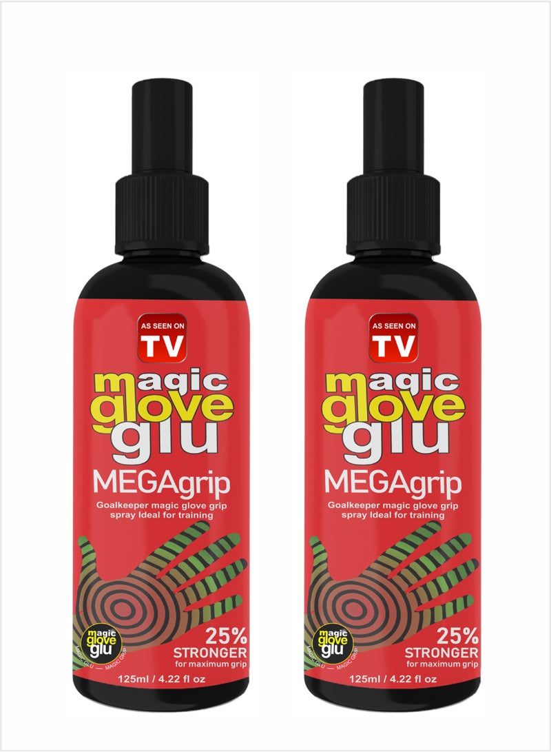 AS SEEN ON TV Magic gloveglu MEGAgrip Goalkeeper Glove Grip Spray 125ml Pack Of 2 