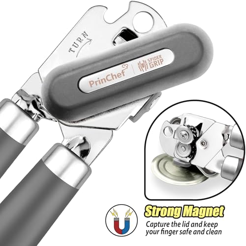SPIDER GRIP Can Opener, No-Trouble-Lid-Lift Manual Handheld Can Opener with Magnet, Smooth Edge Safe Cut for Beer/Tin/Bottle, Big Turning Knob Anti-Slip Handle Good for Seniors with Arthritis - Image 5