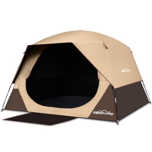 LOYEAHCAMP 4 Person Blackout Camping Tent, Easy Setup Waterproof Family Dome Tent for Camping with Rainfly, Portable Double Layer Large Family Tent for Outdoor Camping&Hiking - Image 1