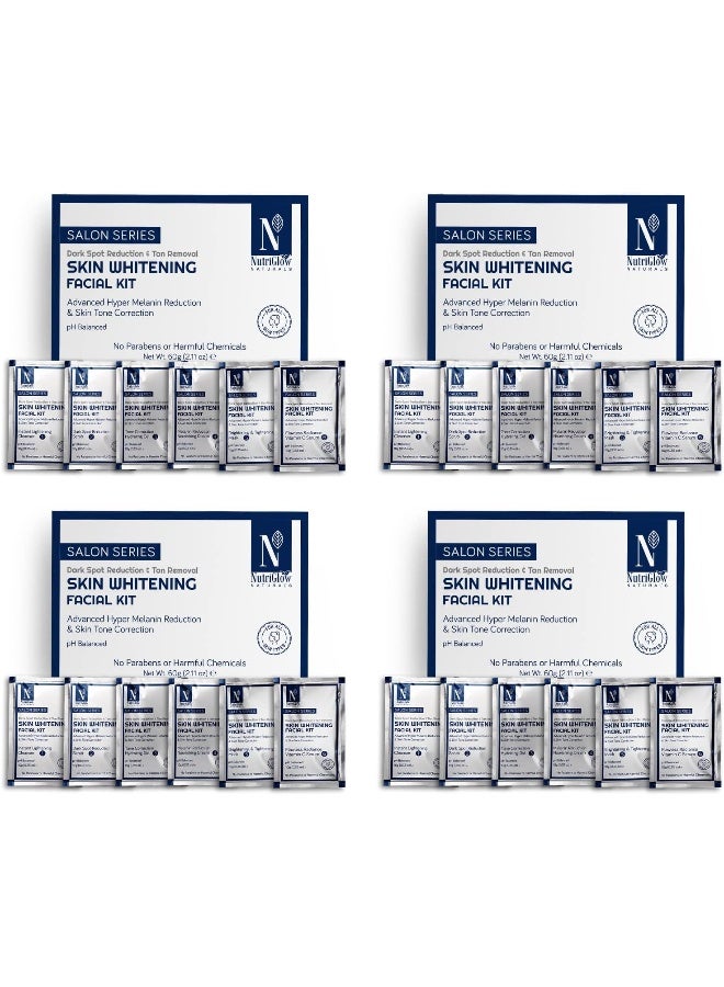 NUTRIGLOW مجموعة الوجه المتقدمة من نوتري جلو الطبيعية لتفتيح البشرة وتصحيح لون البشرة، تقليل الميلانين المفرط، 10 جرام × 6 كل، عبوة من 4 - Image 1