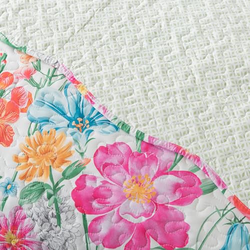 NEWLAKE Quilt Bedspread Sets- Dreamy Flowers Reversible Coverlet Set,Queen Size - Image 3