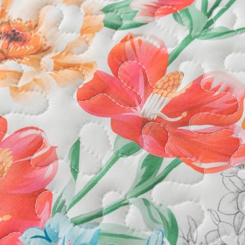 NEWLAKE Quilt Bedspread Sets- Dreamy Flowers Reversible Coverlet Set,Queen Size - Image 2