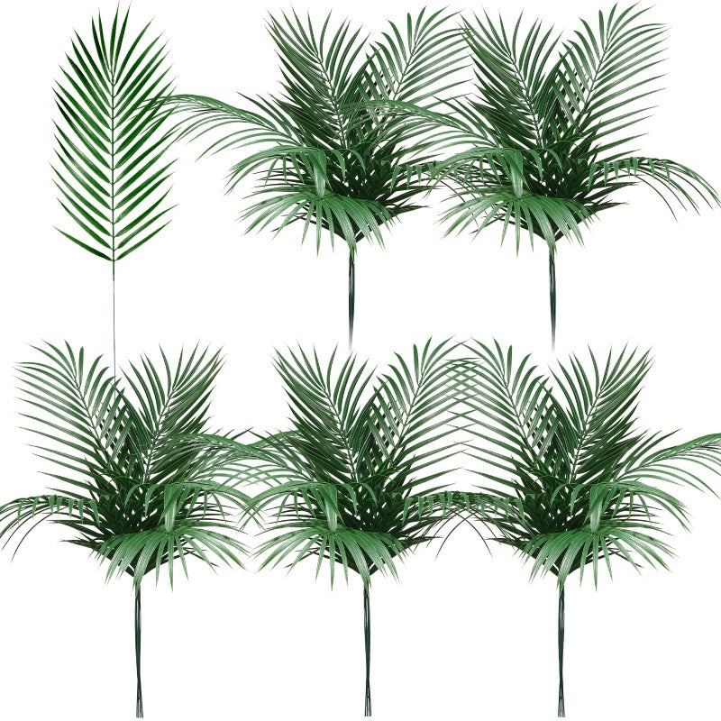 Giegxin 30 Pcs Artificial Palm Leaves Large Faux Plants Plastic Palm Fronds Fake Tropical Tree Leaves Decorations Leaf Decor for Wedding House Arrangement Jungle Beach8 x 25 InchGreen