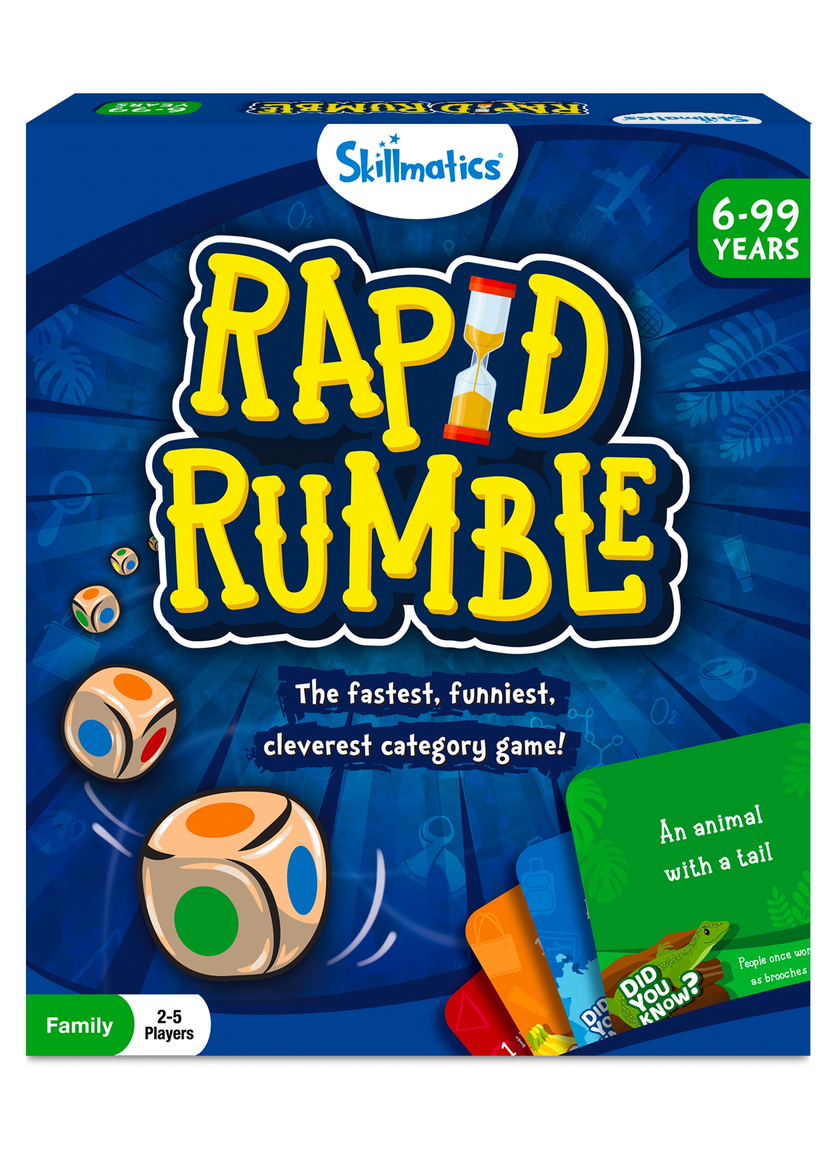 سكيلماتيكس Rapid Rumble - لعبة لوحية سريعة الوتيرة للأطفال والمراهقين والبالغين، ممتعة لليلة اللعب العائلية ولعبة تعليمية، لعبة بطاقات سريعة التفكير، هدية للأعمار من 6 و7 و8 و9 سنوات وما فوق 