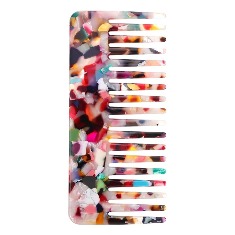 Beaupretty Wide Tooth Comb, Tortoiseshell Hair Comb Simple Vintage Barber Shop Combs Anti Static Comb Plastic Large Comb Hairdressing Tools For Salon Styling Home, Colours