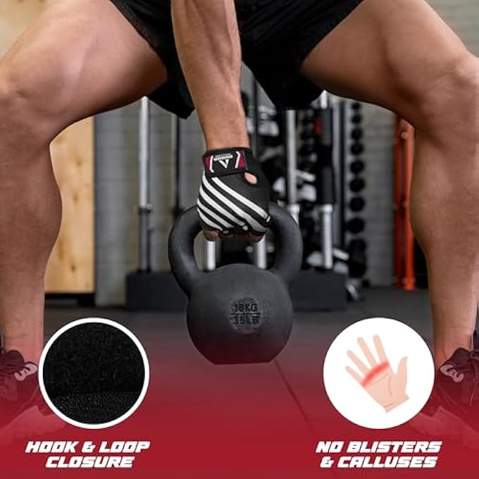 Anwar Weight Lifting Gloves Half Finger Workout Gloves Men Women Anti-Slip Padded Palm Gym Gloves Exercise Cycling Fitness Weightlifting Strength Training - Image 5
