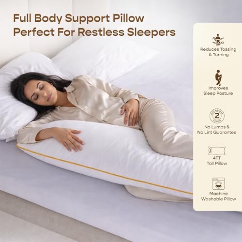 SleepyCat Microfiber Cuddle Pillow Covered with Luxe Modal Fabric for Body Support | Ideal for Side Sleepers and Expecting Mothers | Machine Washable | 50x19 inches | 1 Piece - Image 4