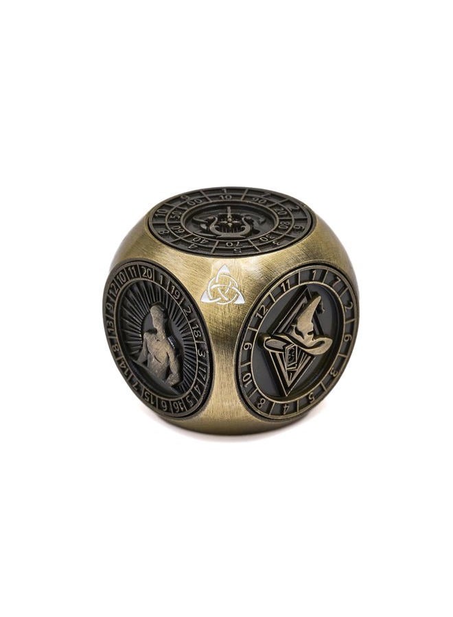 HNCCESG Spinner Metal Dice Set, 7-in-1 Unique Polyhedral Fantasy Game Dice for Tabletop RPG Accessories (Bronze) - Image 1