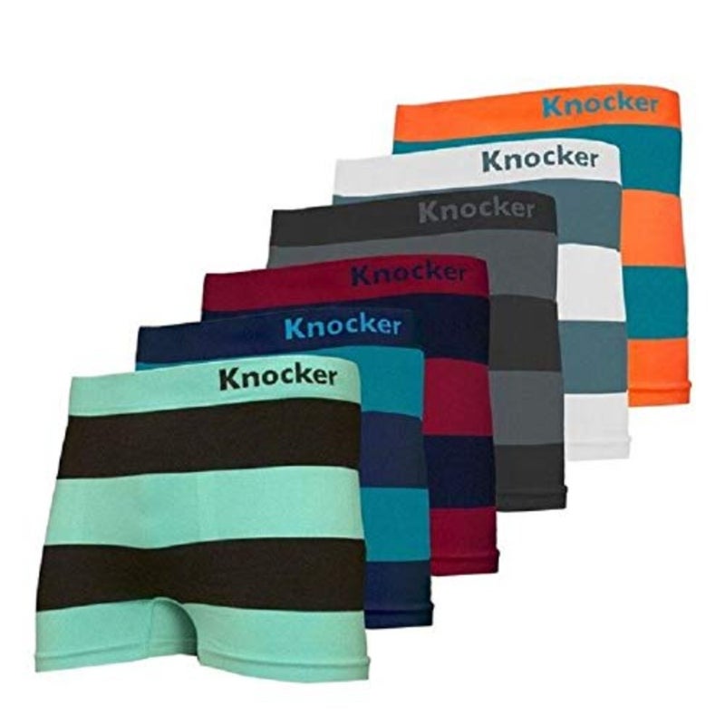 Knocker 6 pk Men`s Seamless Athletic Compression Boxer Briefs Underwear One Size - Image 1