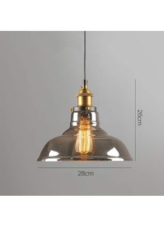 Riolight Modern, Vintage, Rustic Smoke 1 x e27 Single Glass Pendant Chandelier Diameter: 28 cm Note: Price is for 1 piece  - Image 2