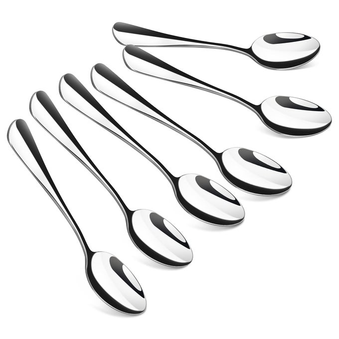 SMALL SPOONS 6 PCS DEMITASSE ESPRESSO SPOONS MINI COFFEE SPOON STAINLESS STEEL TEASPOON FOR ICE CREAM DESSERT TINY SPOON FOR HOME