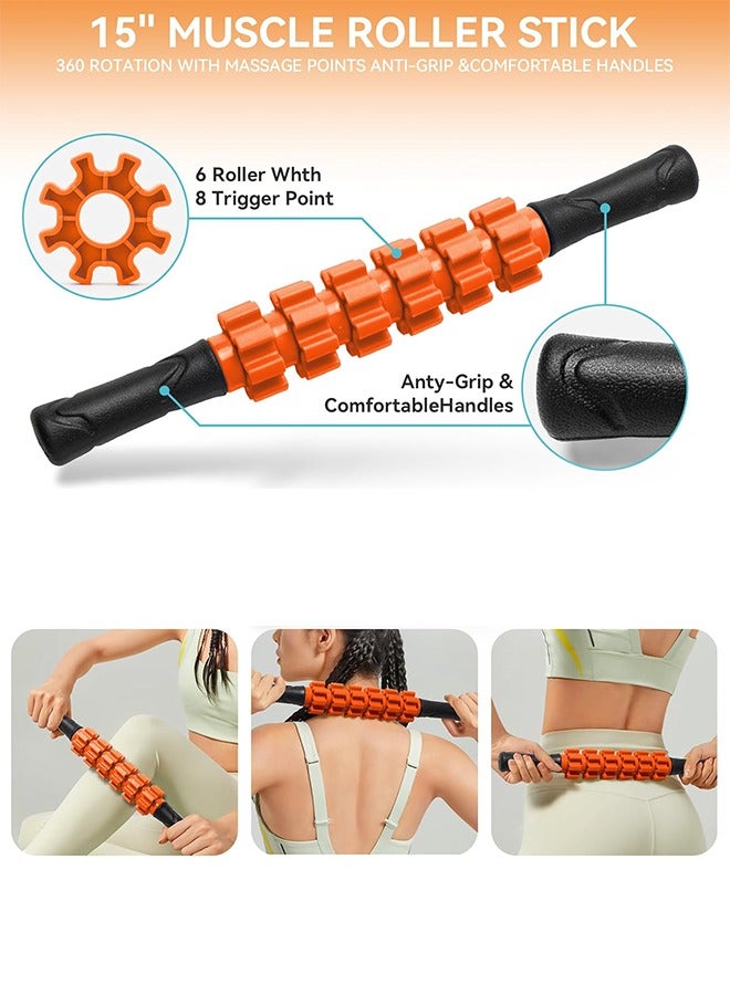 JoyousSto 5 in 1 Foam Roller Set for Yoga,Pilates, Deep Tissue Muscle Massage, Physical Therapy,Trigger Point Fitness Exercise Foam Roller, Massage Roller, Massage Ball, Stretching Strap, for Whole Body - Image 3