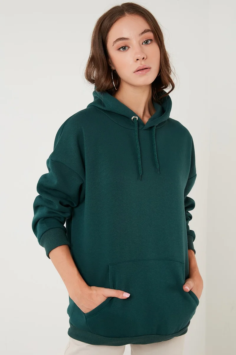 Lela Regular Fit Cotton Hooded Collar Rose Winter Sweat Women's SWEAT 5863854
