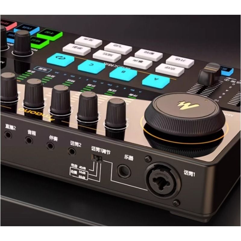 Maono Ame2 Podcast Mixer Bluetooth with 11 Customizable Sound Pads for Recording Streaming PC Guitar Audio Interface, Black - Image 4