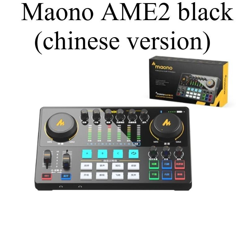 Maono Ame2 Podcast Mixer Bluetooth with 11 Customizable Sound Pads for Recording Streaming PC Guitar Audio Interface, Black - Image 2