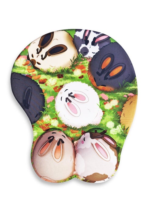 Mini Hand Mouse Pad With Gel Wrist Support Band , Cute Design HD Print Pattern Desk Mat, Extended Mouse Pad and Keyboard Mouse Pads, Waterproof Fabric Surface Mouse Pads for Office, Anti-Slip Rubber Base