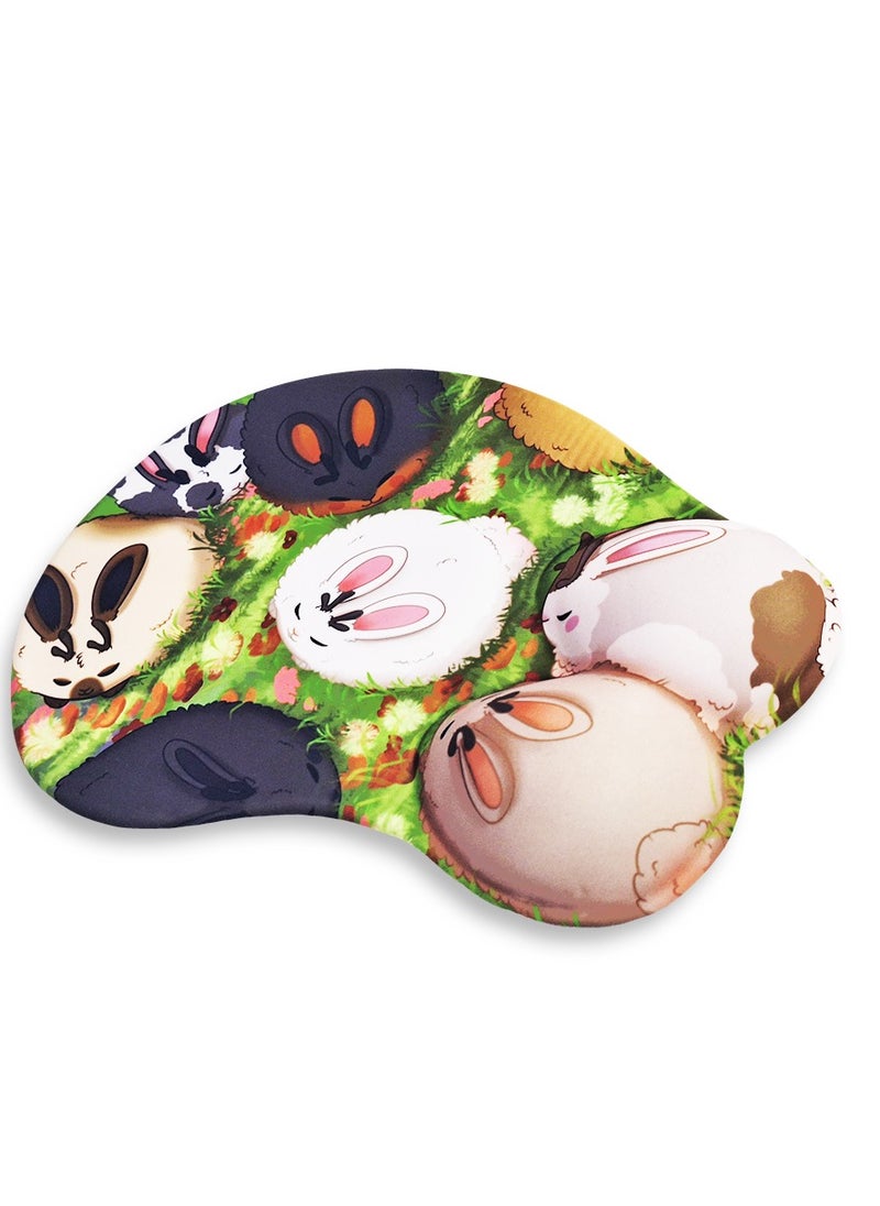 Generic - Mini Hand Mouse Pad With Gel Wrist Support Band , Cute Design HD Print Pattern Desk Mat, Extended Mouse Pad and Keyboard Mouse Pads, Waterproof Fabric Surface Mouse Pads for Office, Anti-Slip Rubber Base - Image 1