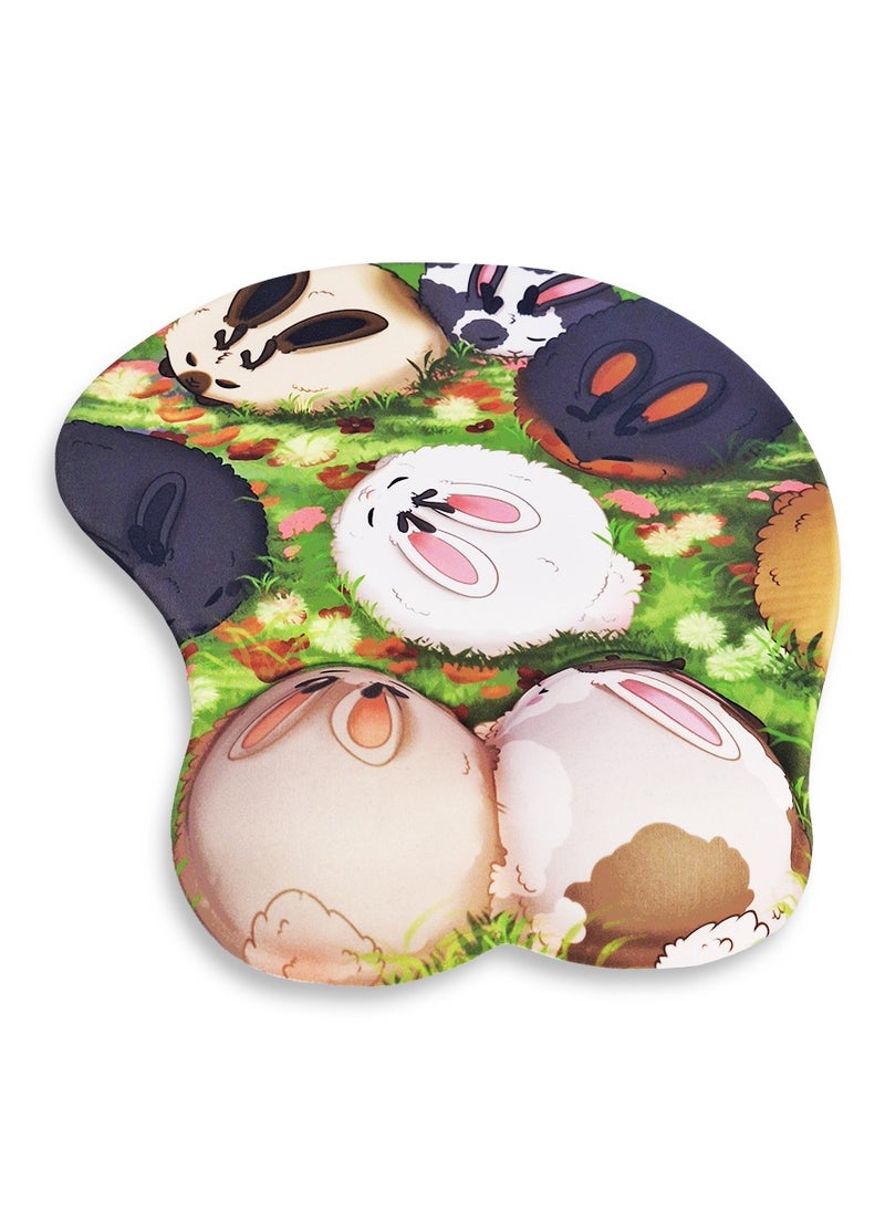 Generic - Mini Hand Mouse Pad With Gel Wrist Support Band , Cute Design HD Print Pattern Desk Mat, Extended Mouse Pad and Keyboard Mouse Pads, Waterproof Fabric Surface Mouse Pads for Office, Anti-Slip Rubber Base - Image 1