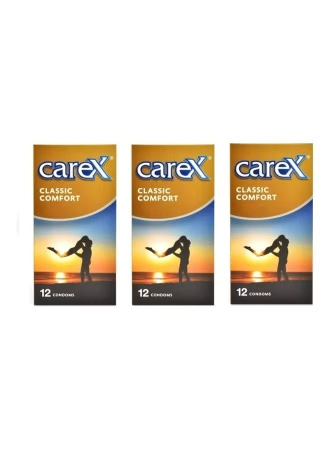 careX Classic Comfort Condoms Pack Of 3  (Combo)