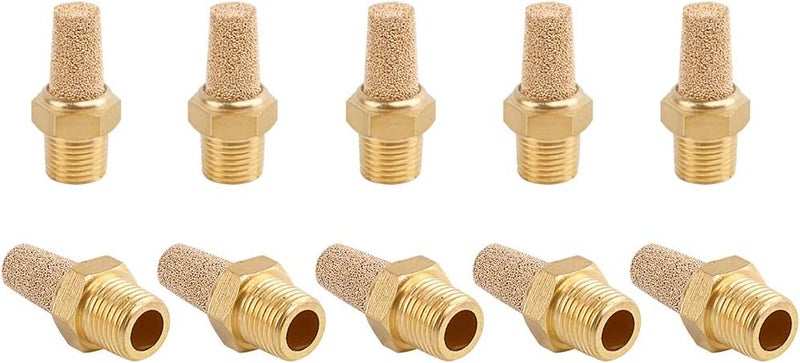 Sns PST-N01 Male Thread 1/8 NPT Brass Pneumatic Exhaust Muffler Silencer 10 PCS Per Pack - Image 1