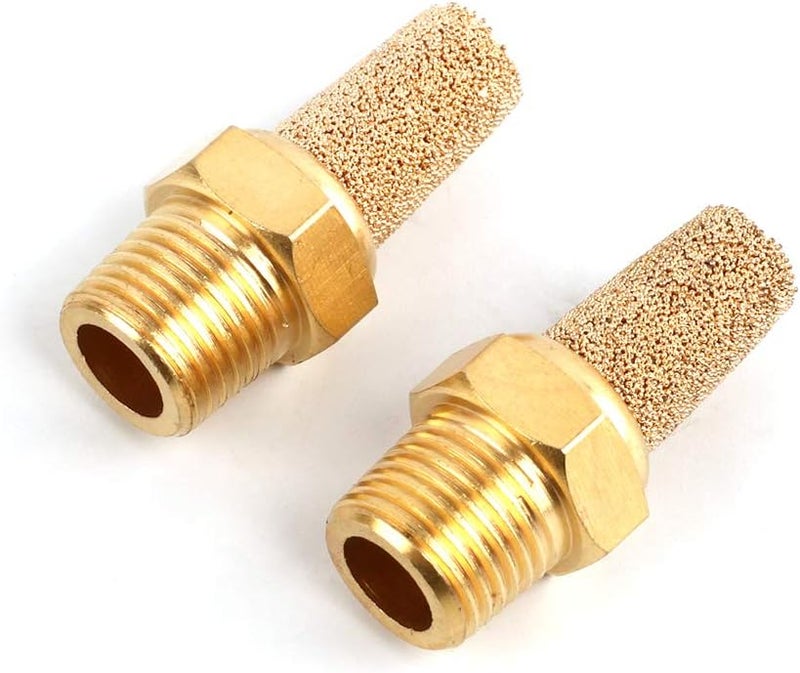 Sns PST-N01 Male Thread 1/8 NPT Brass Pneumatic Exhaust Muffler Silencer 10 PCS Per Pack - Image 2