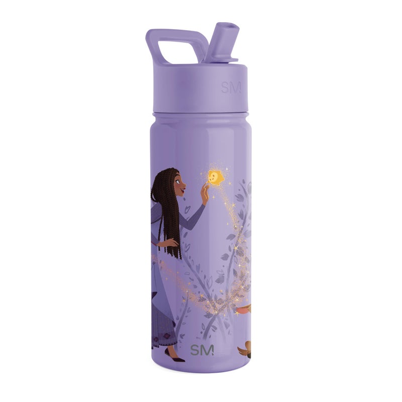 Simple Modern Kids Summit Water Bottle with Straw Lid | Disney Wish 18oz Stainless Steel Cup Insulated Tumbler for Girls, School | Asha's Adventure - Image 1