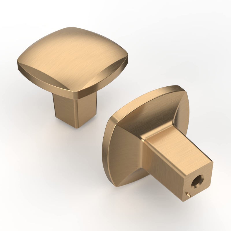 KNOKLOCK 10 Pack Kitchen Cabinet Knob Champagne Bronze Square Dresser Knobs Drawer Knobs Kitchen Cabinet Hardware Knobs for Dresser Drawers