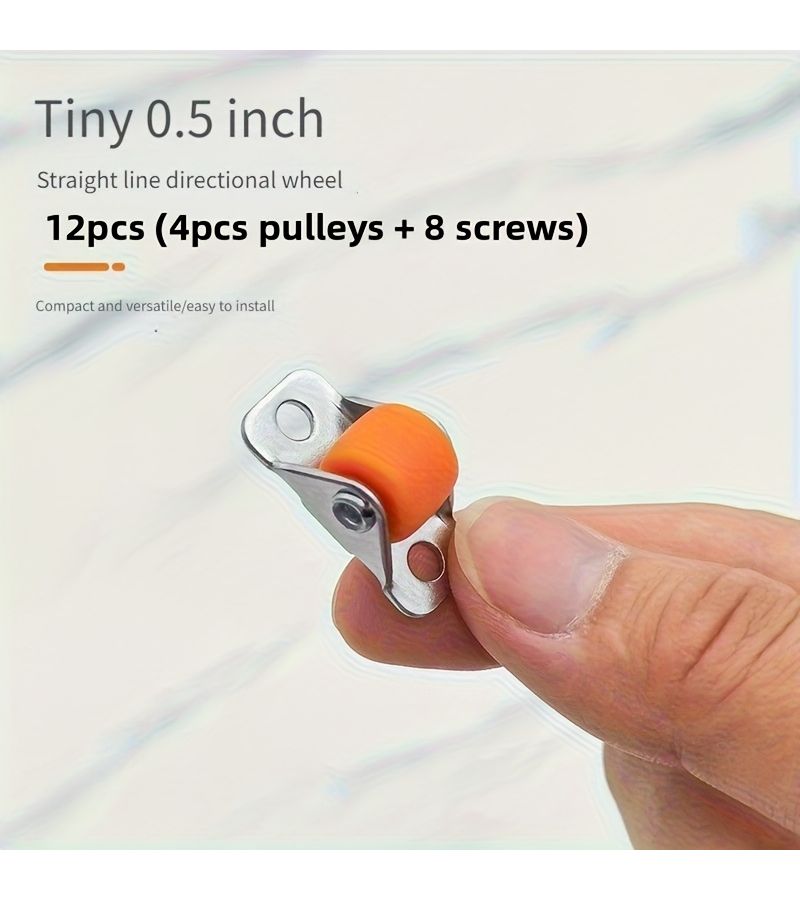 12pcs Set Heavy Duty Silent Caster Wheels 0.5 Inch Quiet Rollers for Furniture Cabinets - Image 1