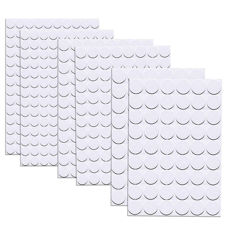 Romeda 580 Pcs Self-Adhesive Screw Hole Stickers, 6-Table Self-Adhesive Screw Covers Caps Dustproof Sticker 12mm, 15mm, 21mm White - Image 1