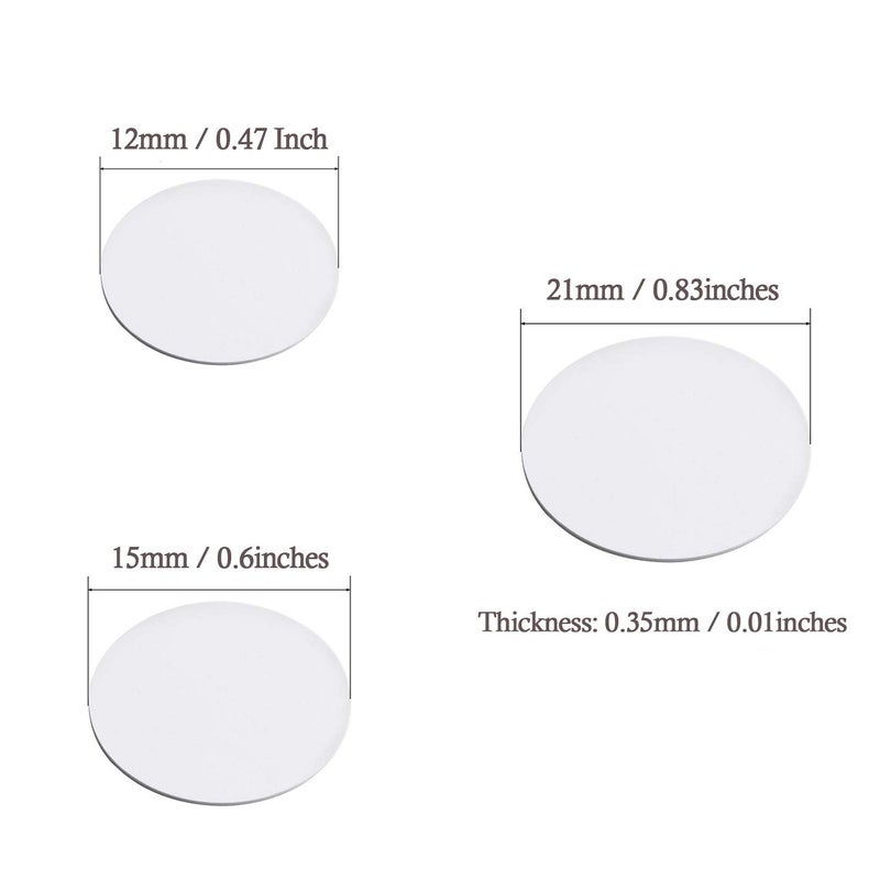 Romeda 580 Pcs Self-Adhesive Screw Hole Stickers, 6-Table Self-Adhesive Screw Covers Caps Dustproof Sticker 12mm, 15mm, 21mm White - Image 2
