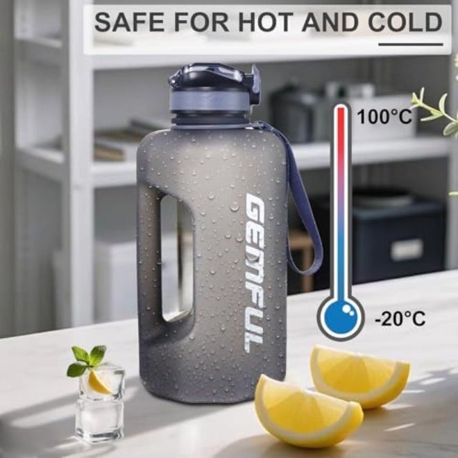 GEMFUL Water Bottle with Motivational Time Marker - 2.2 Liter Daily Hydration Tracker Jug BPA Free for Office Man Women  Wellness - Image 5