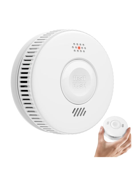 10-Year Battery Wireless Interconnected Smoke Detector, Interconnected Fire And Smoke Alarm With Enhanced Photoelectric Sensor, Two Installation Methods