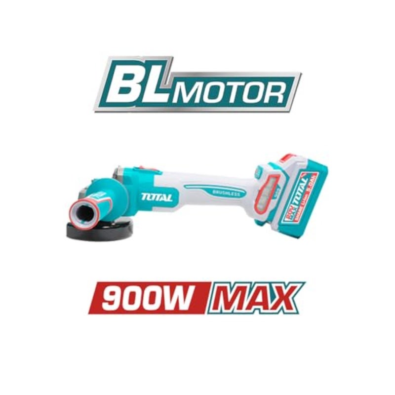 20V Brushless Cordless Angle Grinder 900W Power - 115mm (4.5") Power Cutter with 3-Speed Control (9000RPM), 4.0Ah High-Capacity Battery, Charger and 5 Metal Discs - TAGLI261521 - Image 5