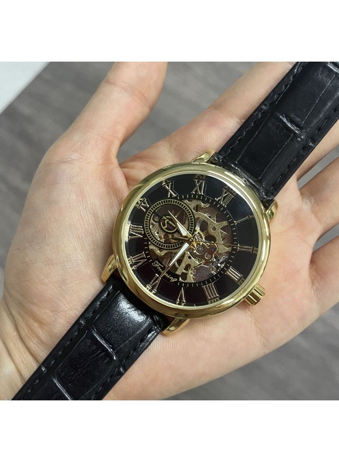 FORSINING Men's 3D Hollow See-Through Case Mechanical Watch - Image 2