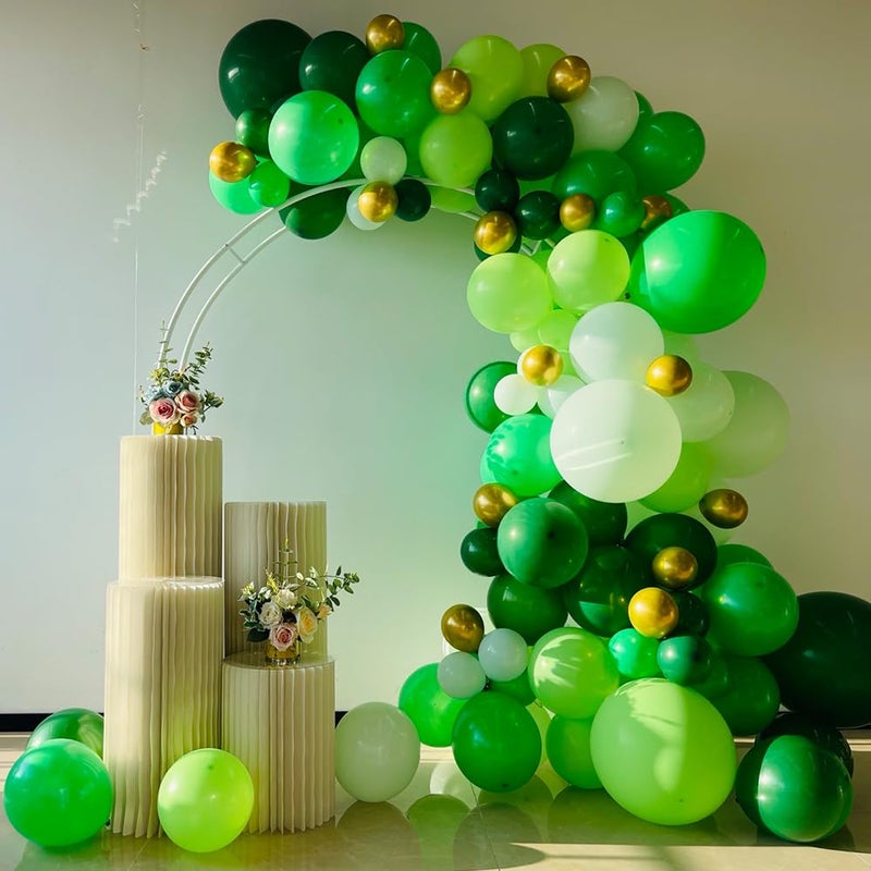 Haolongfa Green Balloon Arch Garland Kit, 131PCS Shades of Green and Metallic Gold Balloons in Different Sizes for Christmas, Baby Shower, Birthday, Dinosaur Jungle Safari Party Decorations - Image 3