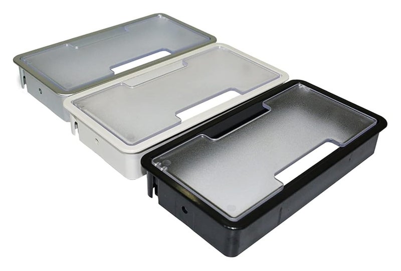 ثقب كابل مكتب فضي 158x78 مم غطاء فتحة الأسلاك منظم مخرج طاولة الكمبيوتر - Image 3