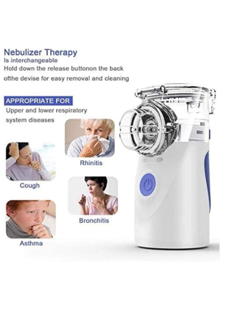 ELTRAZONE Handheld Mini Atomizing Vaporiser Portable Lightweight Cool Mist Humidifier Professional Ultrasonic Nebulizer Ideal for Daily Use Health Care Masks Steaming,Blue - Image 5