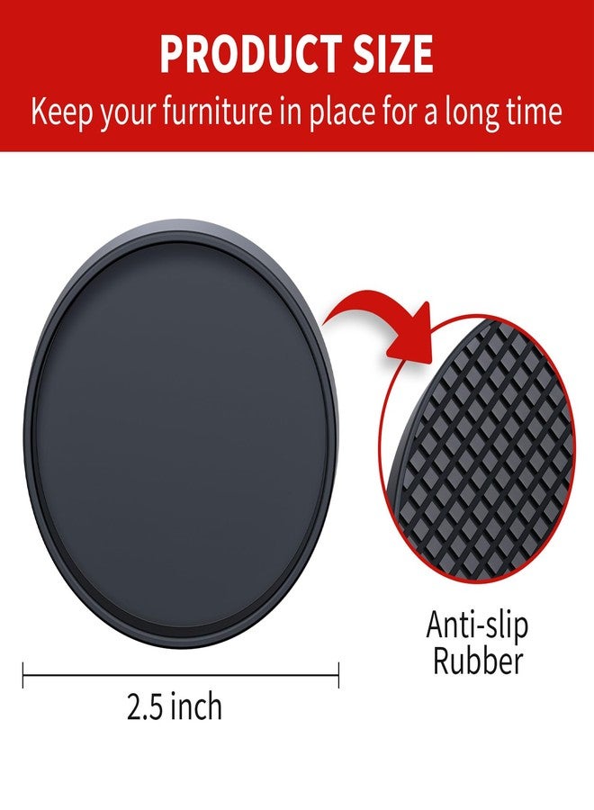 Ezprotekt 2.5 Inch Round Rubber Furniture Caster Cups, 8 PCS Non Slip Furniture Pads with Anti-Sliding Floor Grip, Ideal Furniture Coasters, Floor Protectors Black - Image 3