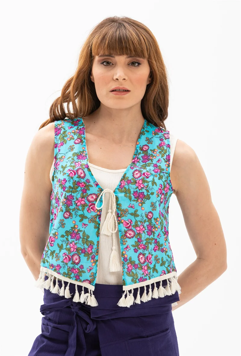 اليش شيل بيزي Authentic Voile Vest Turquoise 6167