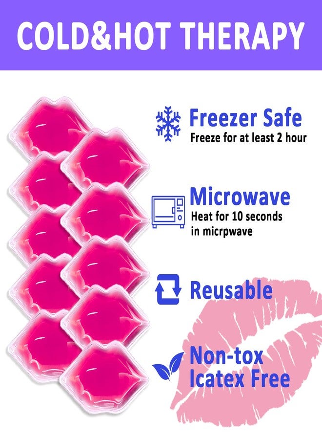 coldchill Lip Ice Pack for Injuries, Mini Small Gel Ice Pack, Hot and Cold Compress, Reduce Pain and Swelling, Dark Circles Fade, Eye Relax, Anti-Aging Lip Care Pad Gift for Girl Woman (Purple，10PCS) - Image 3