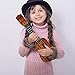 QDH Kids Toy Ukulele Kids Guitar Musical Toy17 Inch 4 Steel Strings with PickEarly Educational Learning Musical Instrument Gift for Preschool ChildrenWooden Color 17inch - Image 3
