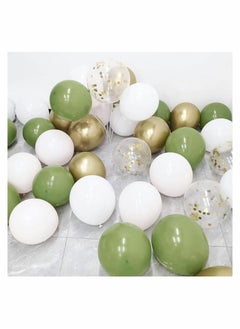 Generic 62 PCS Olive Green & Gold Confetti Balloons Set for Weddings, Graduations, Baby Showers & Parties - Perfect Indoor/Outdoor Decoration  - Image 5