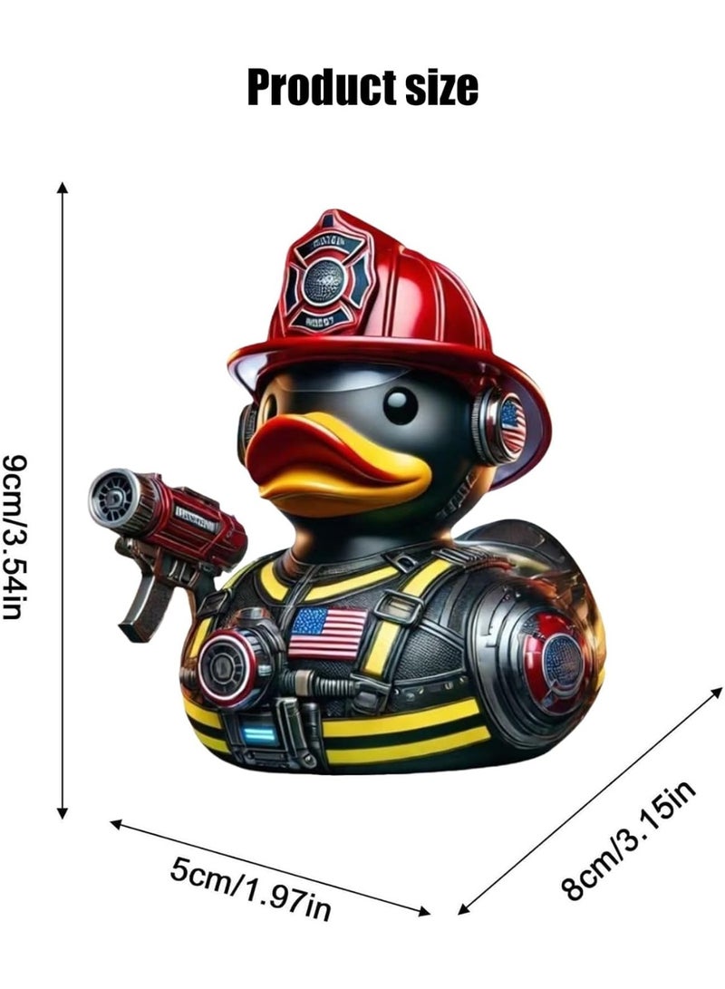 Unique Rubber Duck, Funny Traffic Police Memorial Duck, Armed Firefighter Collectible Duck Figure,Coolest Rubber Resin Ducks,Novelty Duck Ornaments, Hand-Painted Duck Collectibles, Home Decor Displays - Image 2