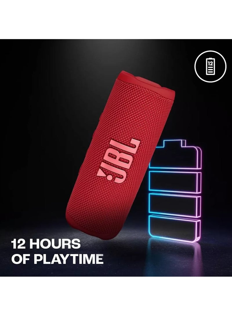 JBPL JBL Flip 6 Portable Bluetooth Speaker, Red - Image 2