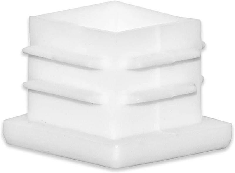 Flyshop 20 x 20 mm, 13/16" x 13/16" OD Square Tubing End Caps White Plastic Pipe Tube Plugs Chair Glide Insert 8 Pack - Image 1