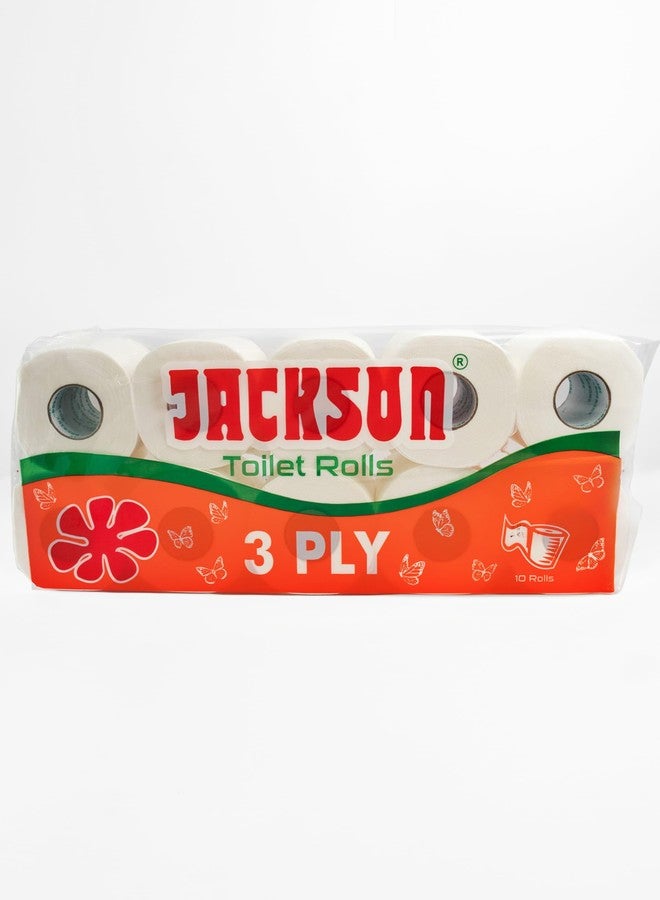 Jackson Toilet Paper 3 Ply (Pack of 10 Rolls) 270+ Tissue Paper Pulls/Roll Guaranteed! - 2700+ Tissue Pulls - Image 1