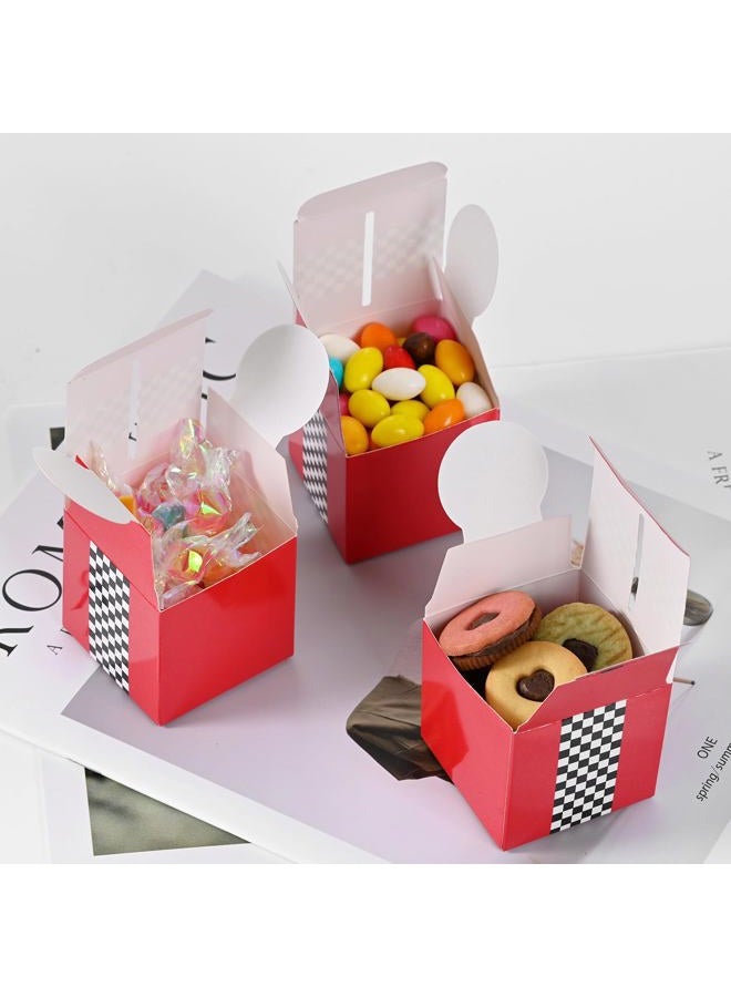 HappFestiv 24 Pcs Race Car Party Favor Boxes, Foldable Paper Checkered Goodie Boxes, Treat Boxes for Candy Snacks & Gifts, Racing Theme Birthday Party Supplies - Image 5